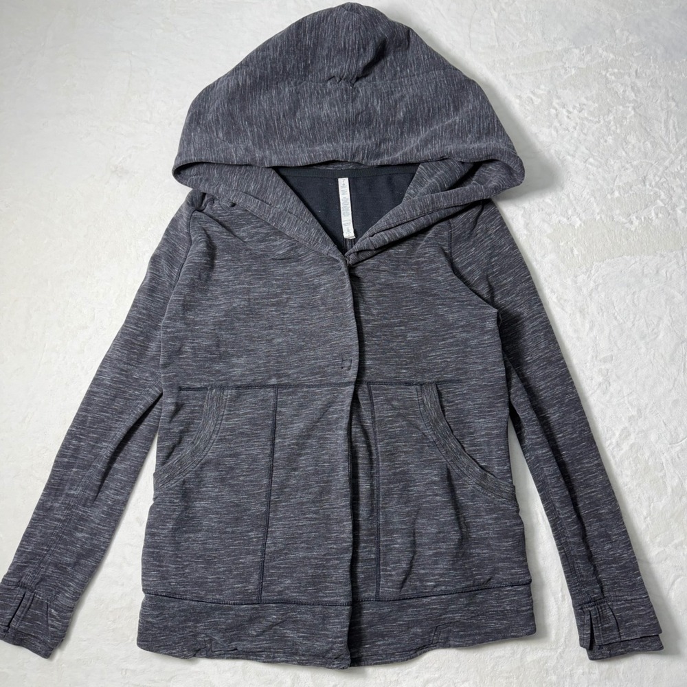 Lululemon Find Your Centre Wrap Jacket‎ Hoodie Women's Heather Black Size 6